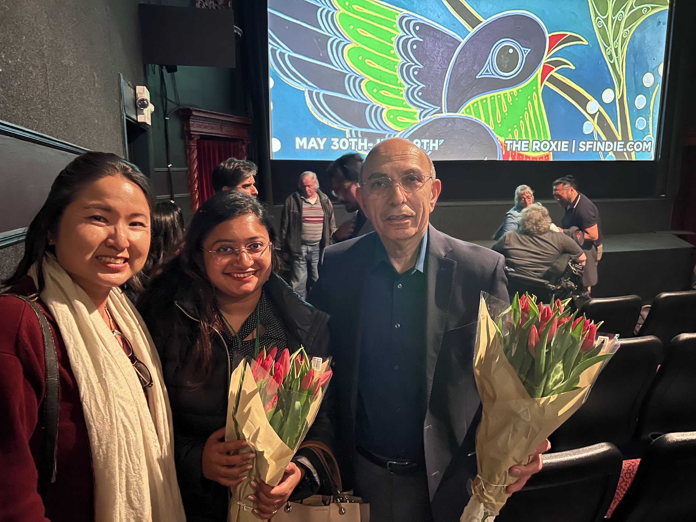 Ankita with a subject from her film, Far from Home, at the SF DocFest
